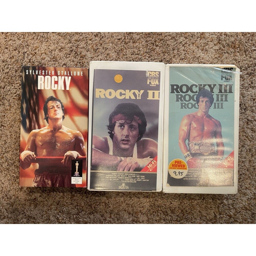 Rocky I II III MGM / CBS Fox VHS Lot Collection 1 2 3